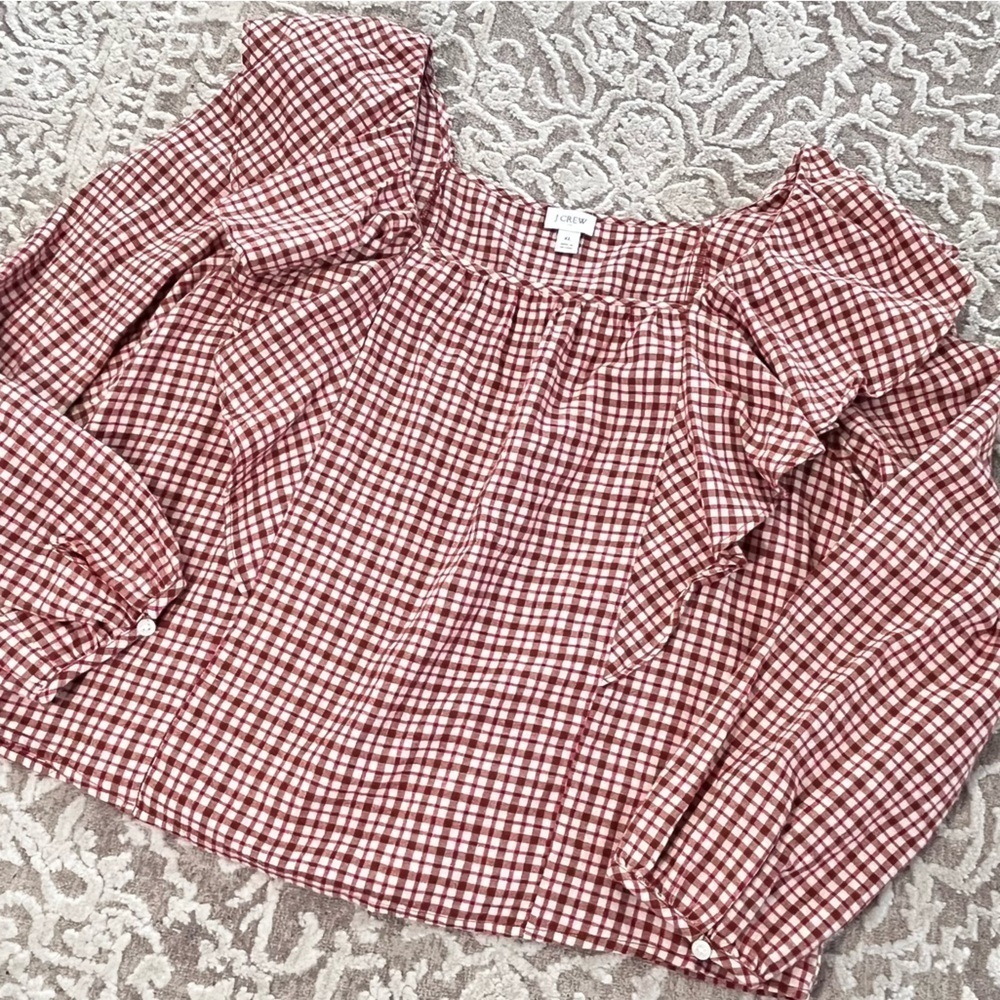 J. Crew Factory Square Neck Ruffle Top - Picture 7 of 13